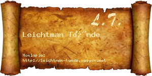 Leichtman Tünde névjegykártya